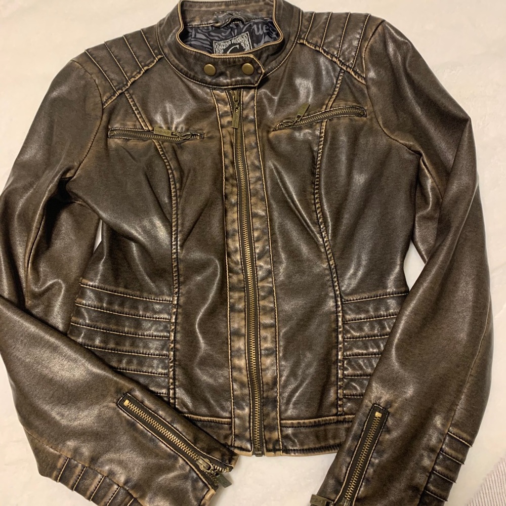 Faux Leather Moto Jacket